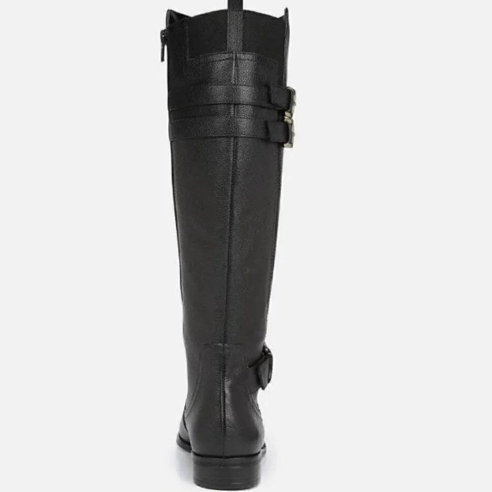 Naturalizer Jessie Leather Riding Boots Black Size 6 Wide Calf NIB $225